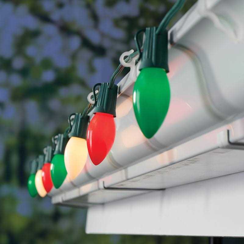 At Home 25-Count Red White C9 Ceramic String Lights