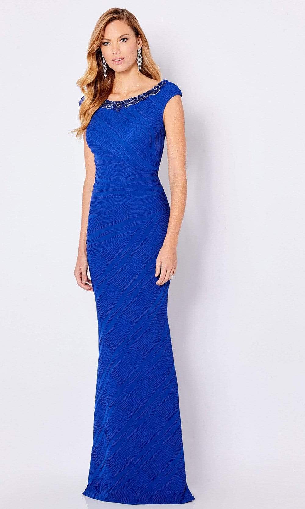 221695 Bateau Neck Sheath Evening Dress