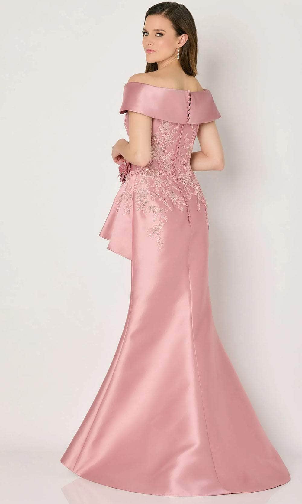 Floral Ruffle Detail Evening Dress