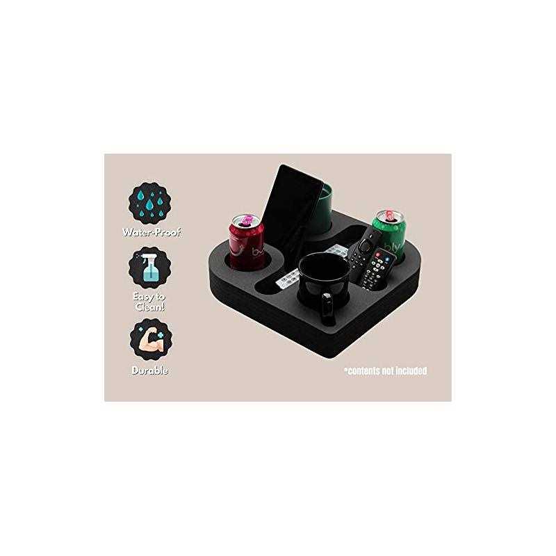 Polar Whale Couch Drink Holder Durable Black Foam Stylish Refreshment Tray For S