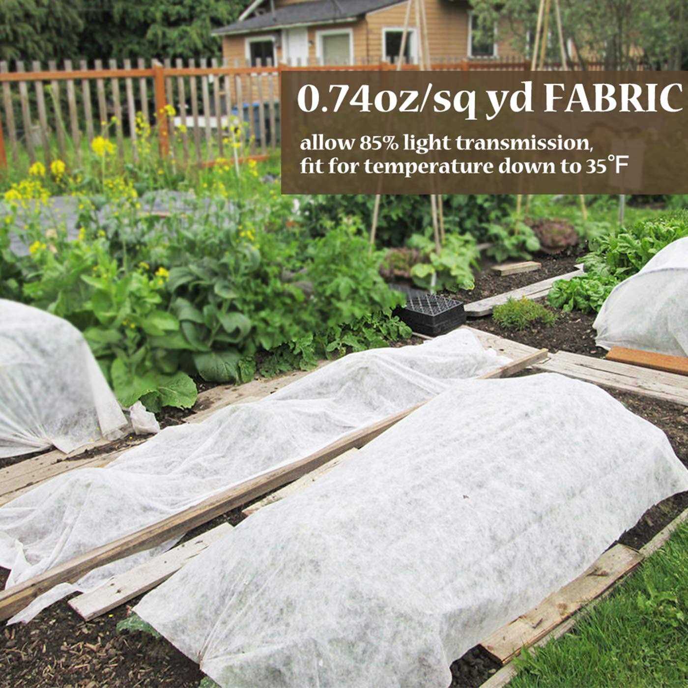 Valibe Plant Covers Freeze Protection 10 ft x Floating Row Cover Garden Fabric Plant Cover for Winter Frost / Sun Pest Protection