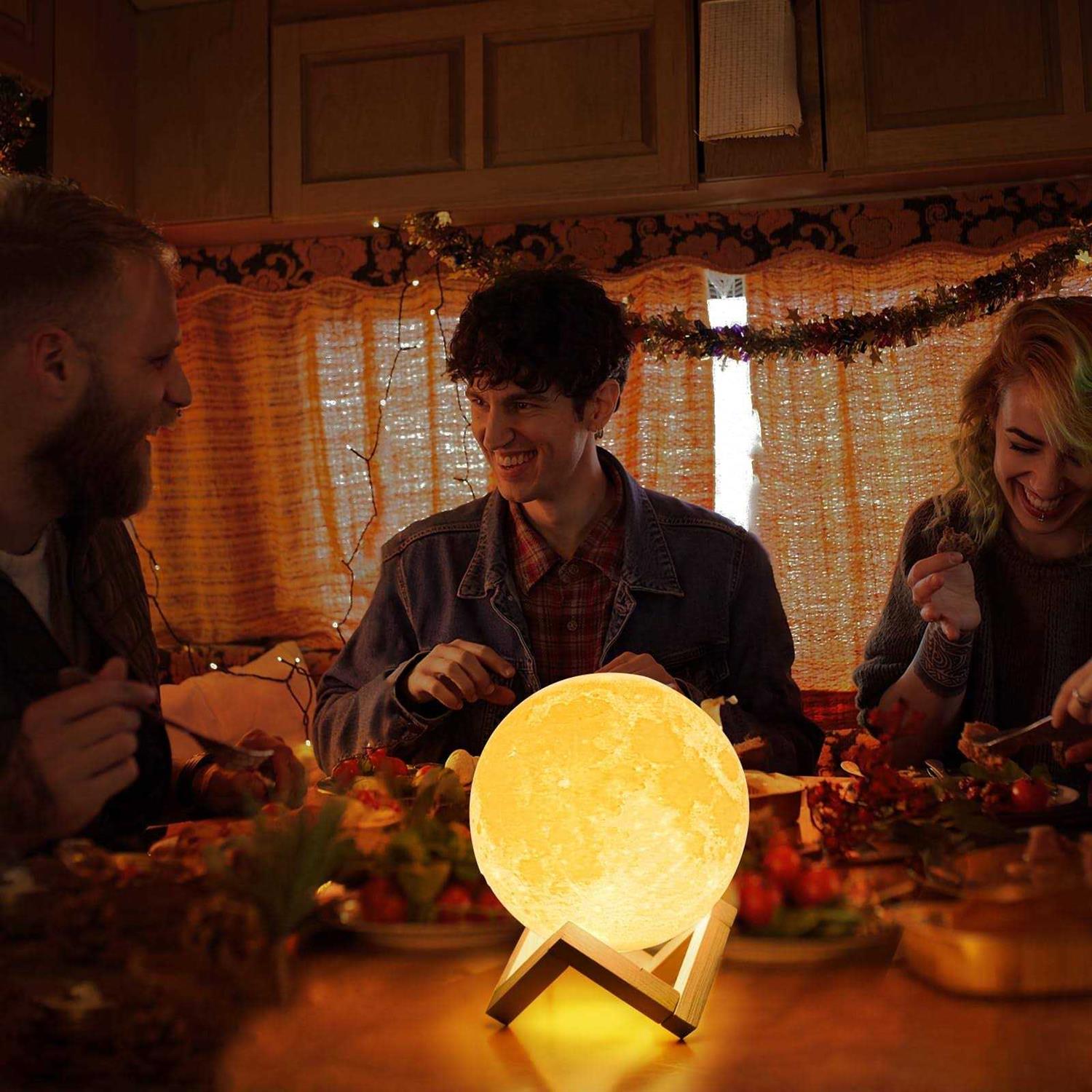 Balkwan Moon Lamp 3D Printing Moon Light Dimmable and Touch Control Design,Romantic Birthday Gifts for Women,Men,Kids,Child and