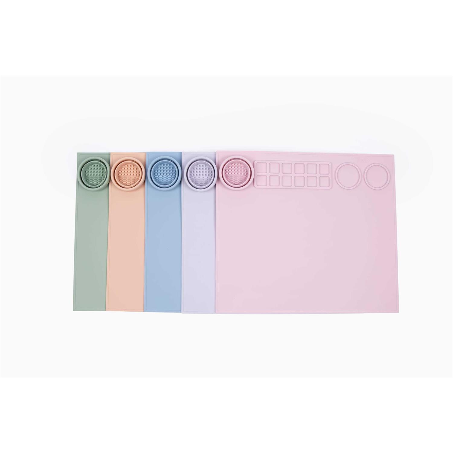 Cheek’s Paper Room-Creator Silicone Craft Mat for Painting and Crafts Large Mat with Collapsible Paint Brush Cleaner for Painting