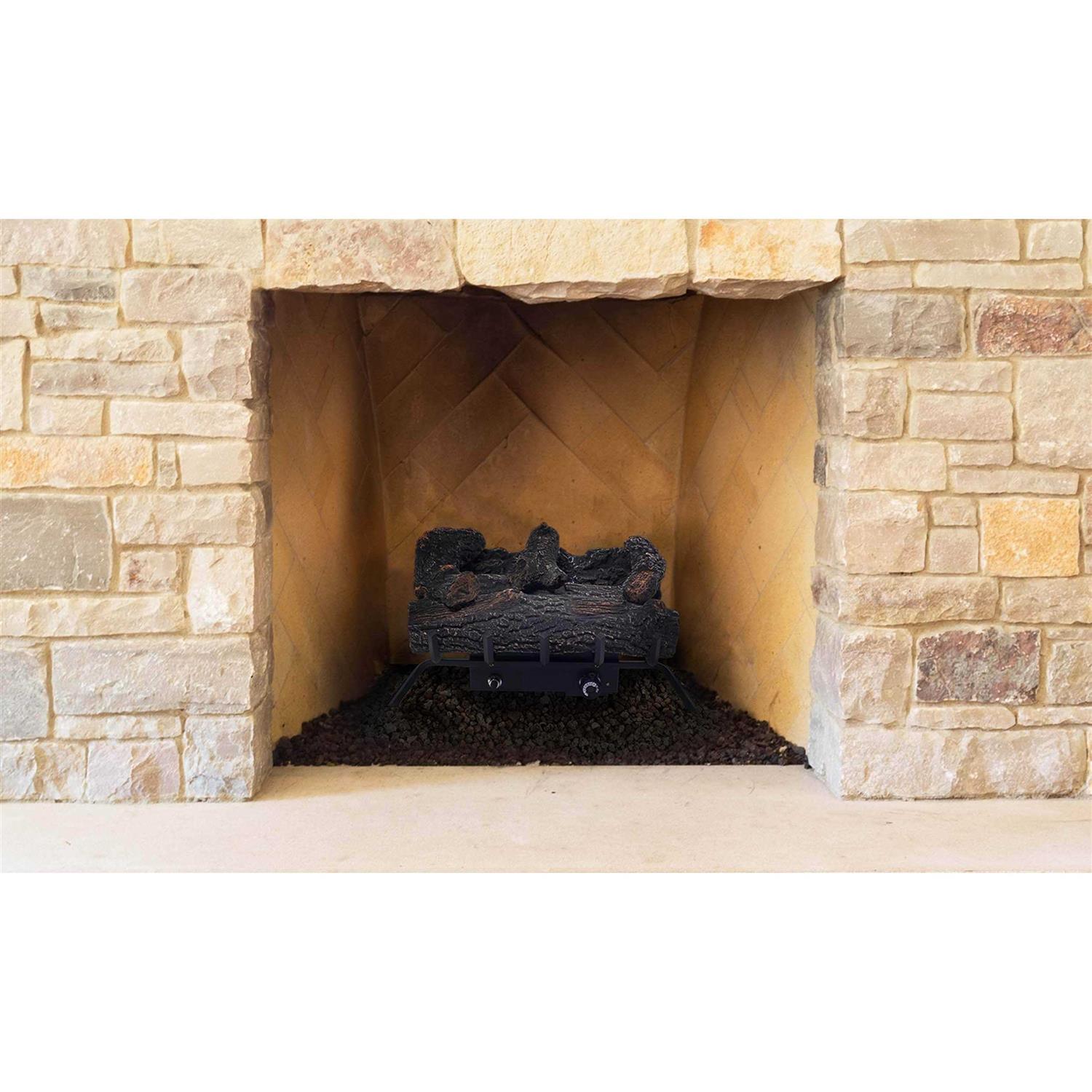 allen + roth 30000-BTU Dual Vent-free Gas Fireplace Logs with Thermostat VFL3-EO18DTL