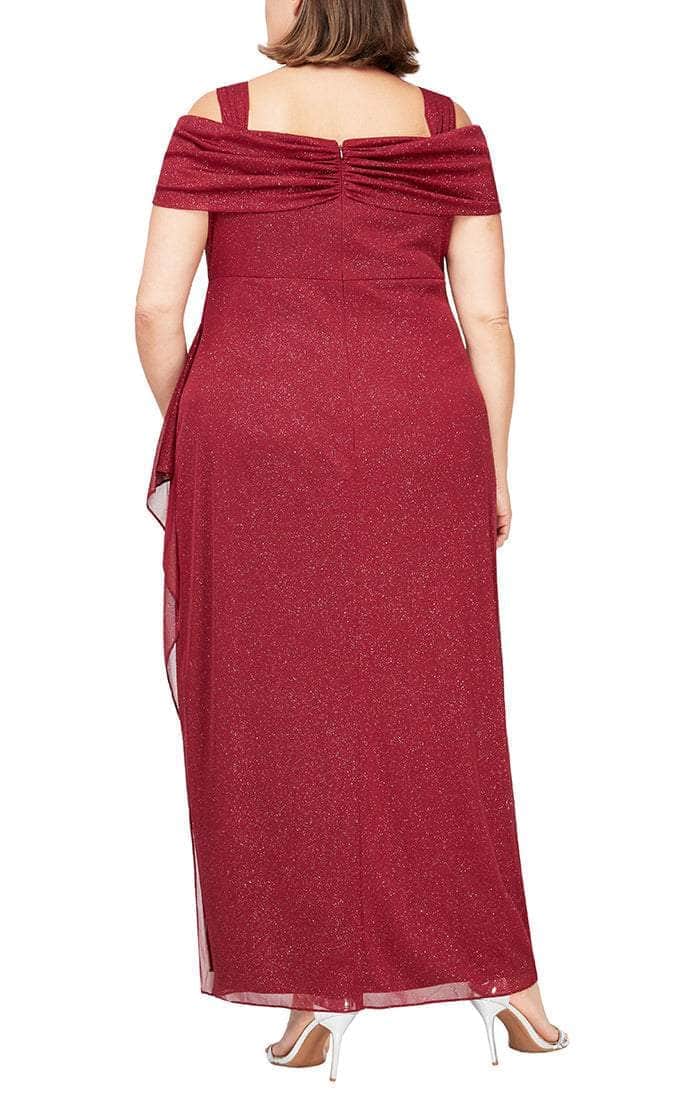 Cold Shoulder Glitter Formal Dress