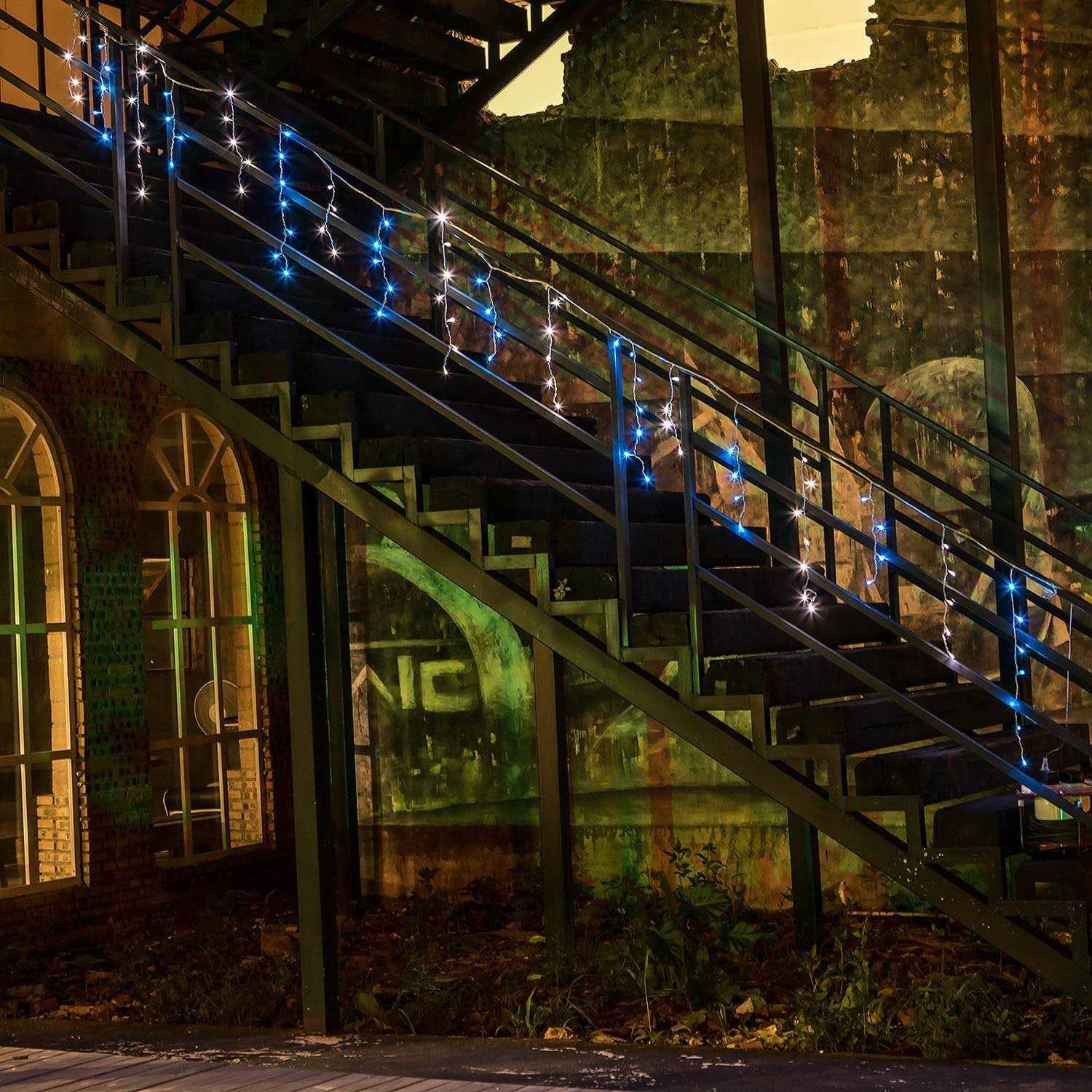 Yolight Icicle Christmas Lights 13ft 96 LED Icicle String Lights 8 Modes Twinkle