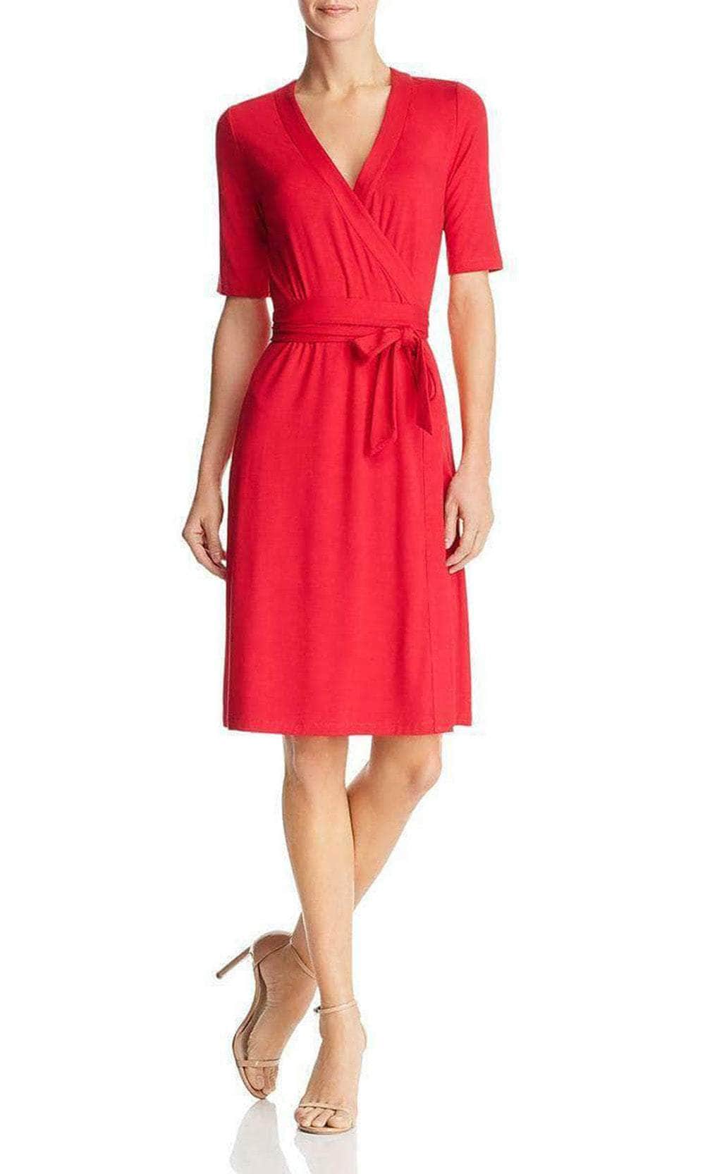 Short Sleeve V-Neck Short Dress