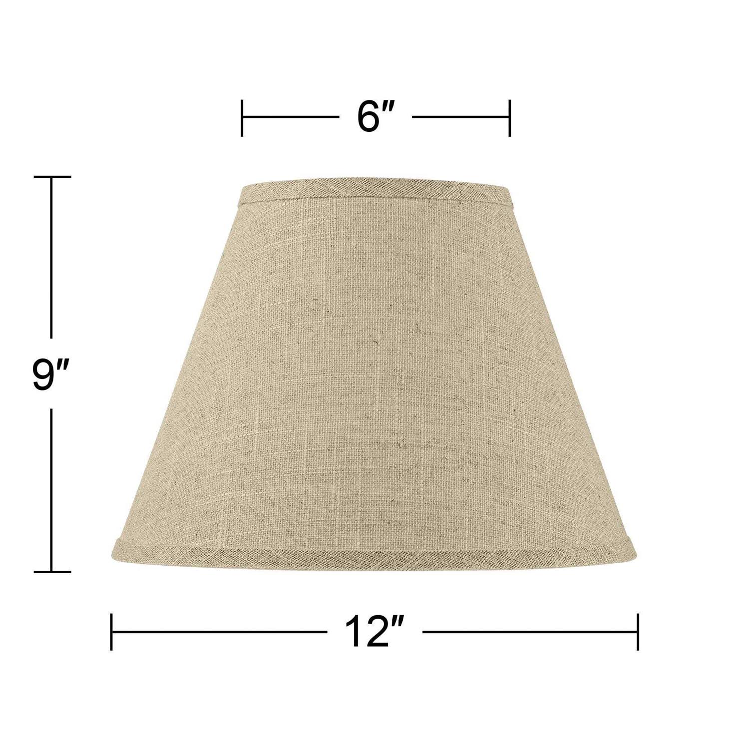Springcrest Set of 2 Empire Lamp Shades Fine Burlap Top x Bottom x Spider Replacement Harp Finial Fitting
