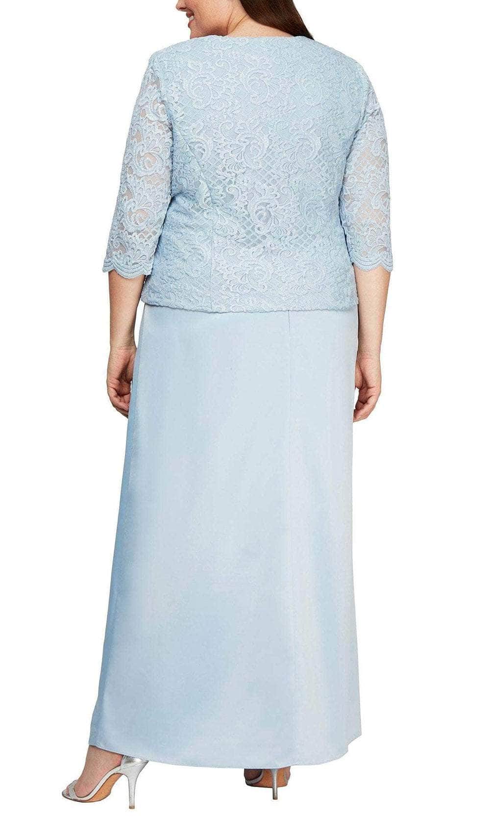 84122326 Scallop Trimmed Bodice Laced Dress