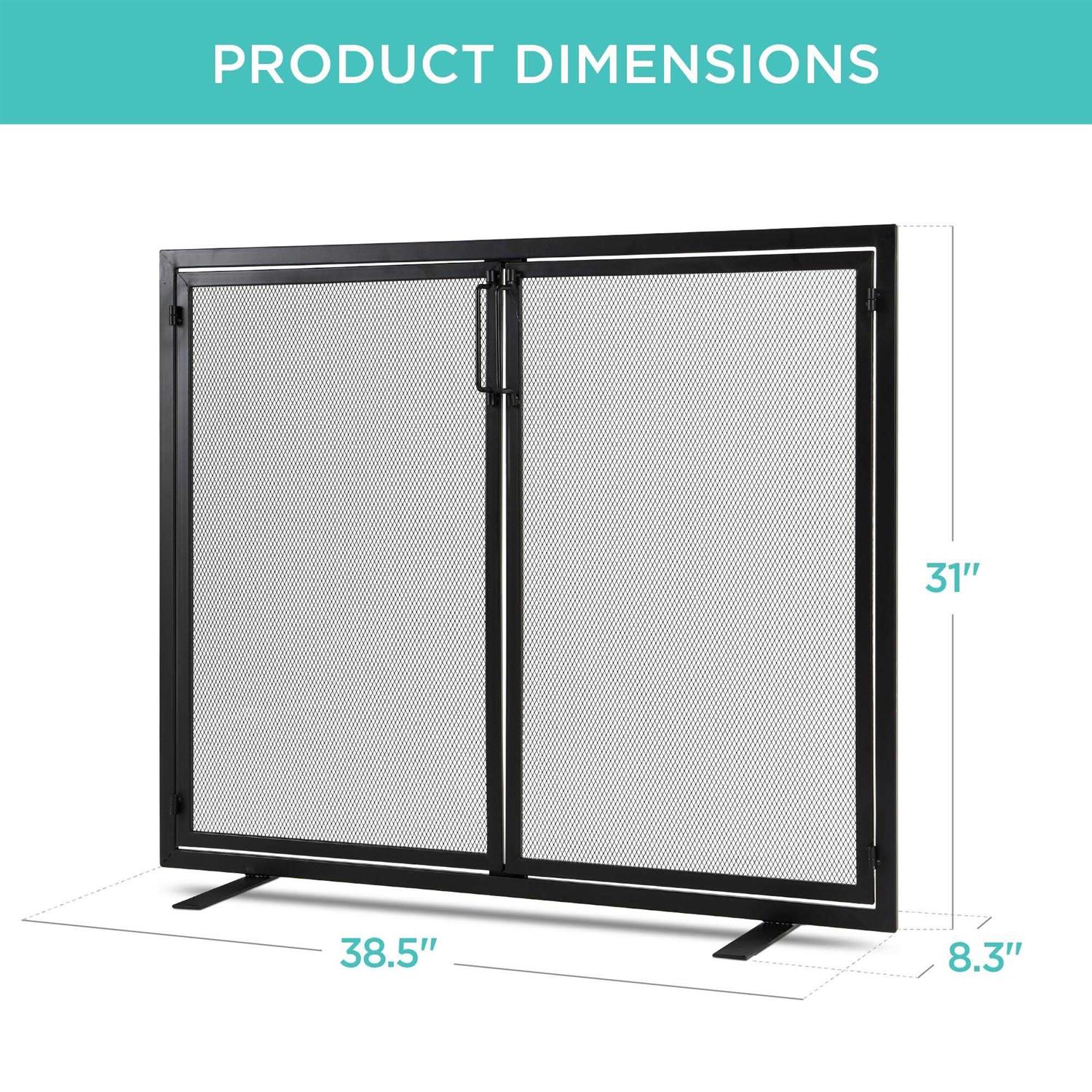 Best Choice Products 38.5x31in 2-Door Fireplace Screen