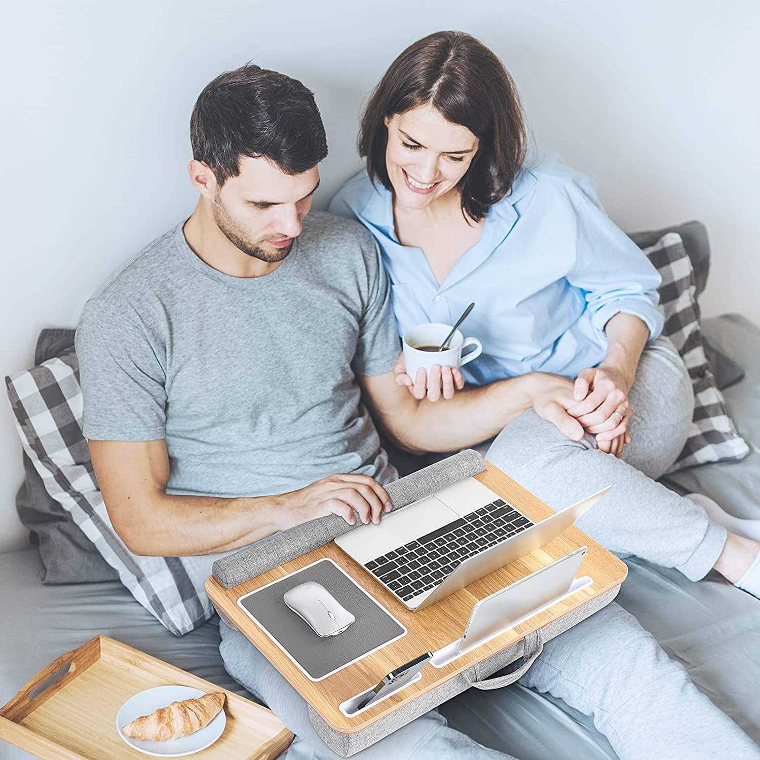 Huanuo Lap Laptop Desk Portable Lap Desk With Pillow Cushion