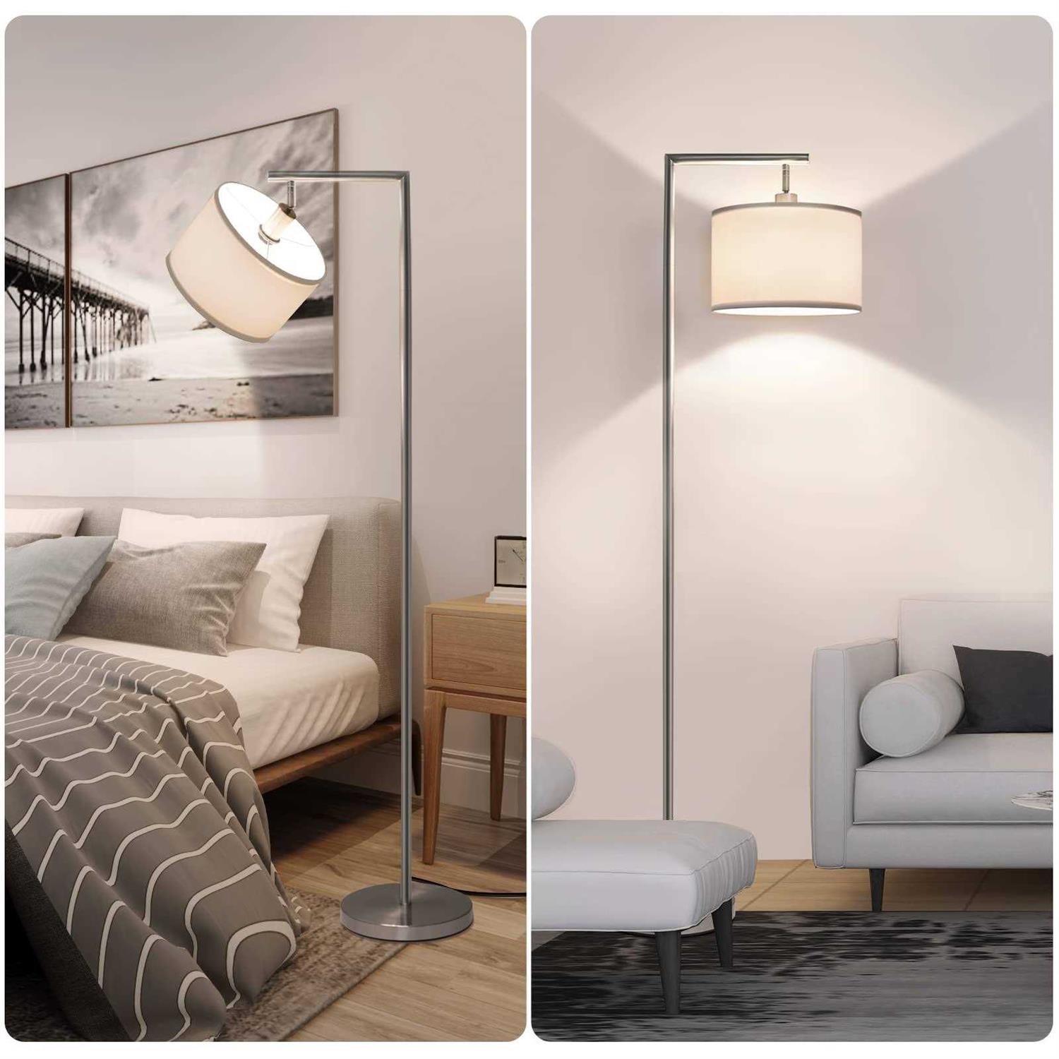 Boncoo Floor Lamps for Living Room Standing Lamp Tall with Adjustable Silk Shade