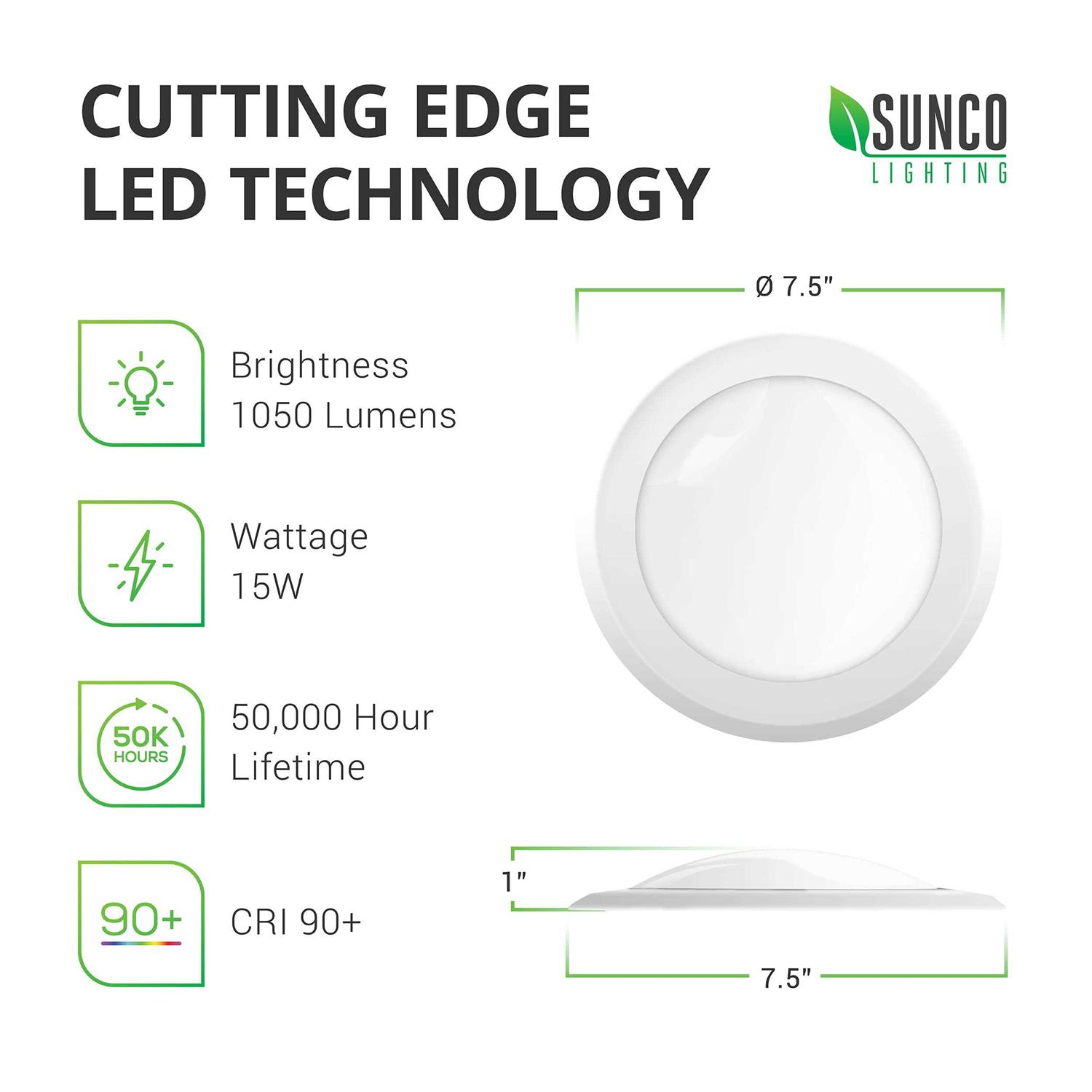 Sunco Lighting Sunco Single Recessed LED Lighting 5/6 Inch