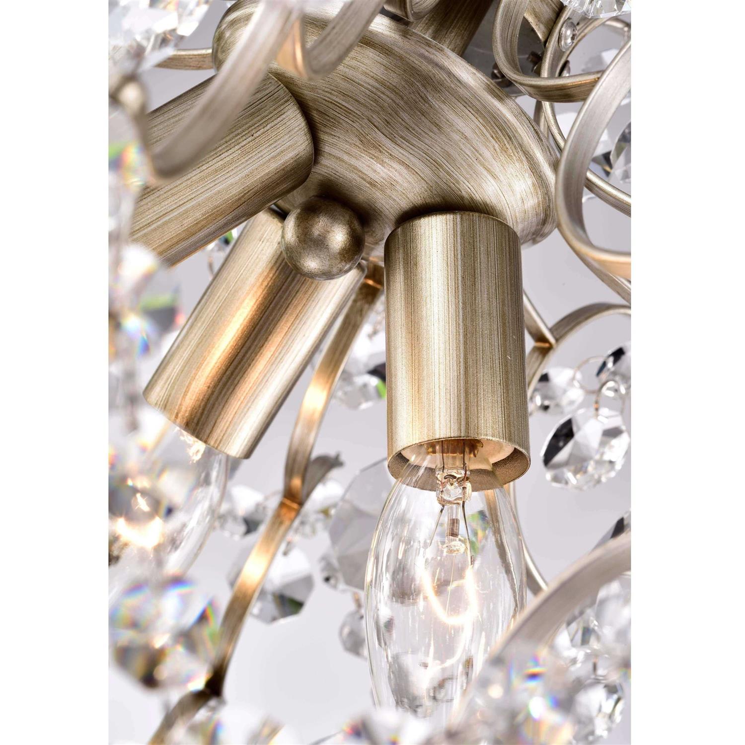 The Lighting Store Dalia Indoor 3-light Brushed Champagne Silver Crystal Chandelier