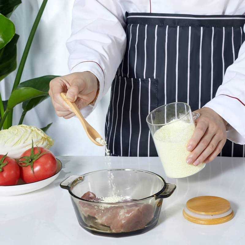 3 Pack Glass Containers Jars with Bamboo Airtight Lid and Spoon