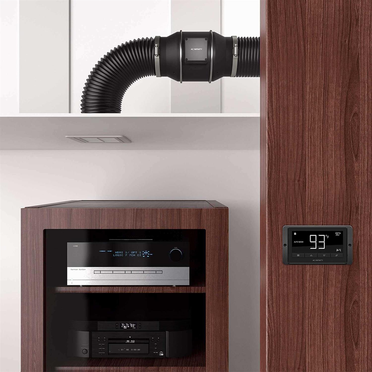 AC Infinity Cloudline T8, Quiet Inline Duct Fan System with Temperature and Humidity Controller