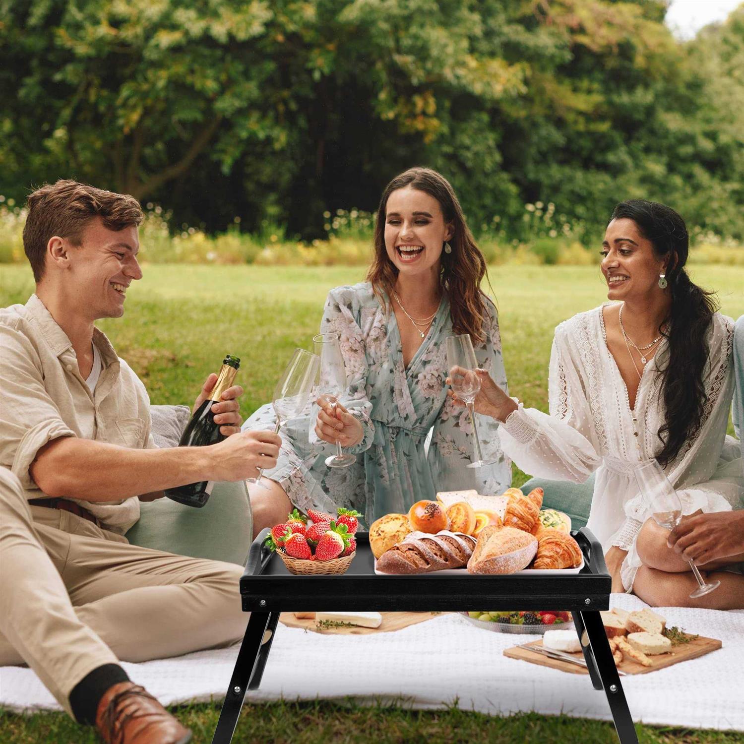 Mayyol Breakfast Bed Tray for Eating Height Adjustable Raised Food Table