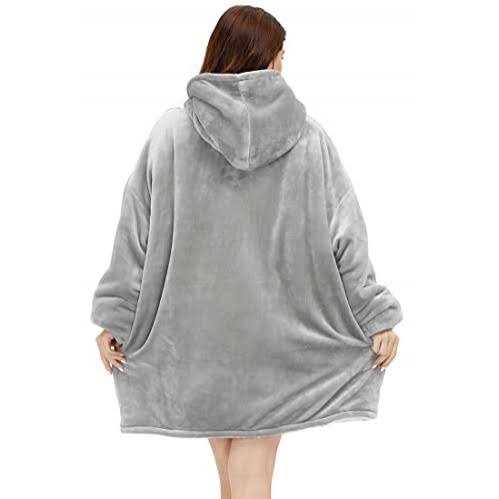 Aemicion Oversized Wearable Blanket Sherpa Blanket Hoodie Soft Warm Hooded Sweatshirt Hoodie Blanket