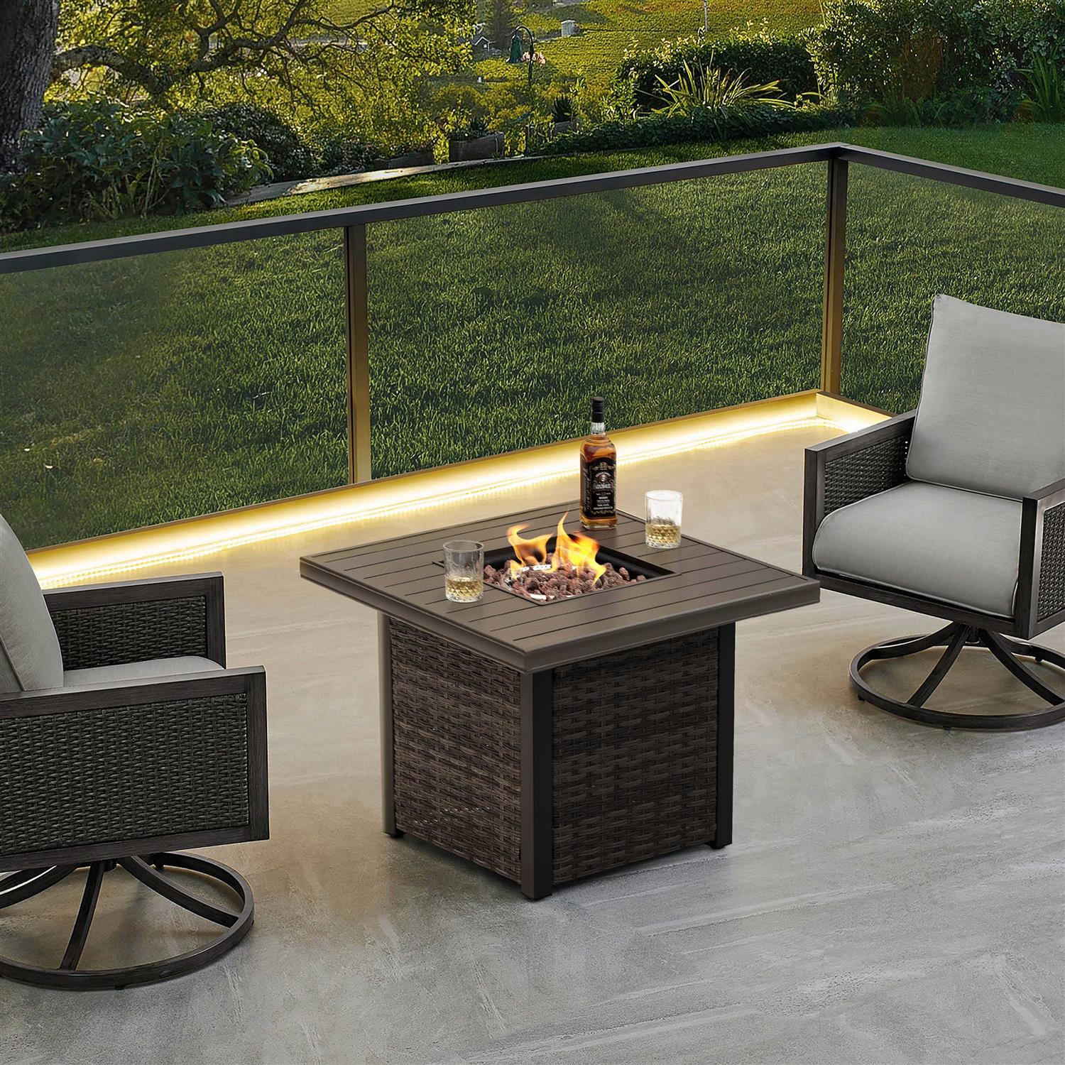 Nuu Garden 32 50000 BTU Fire Pit Table AF018