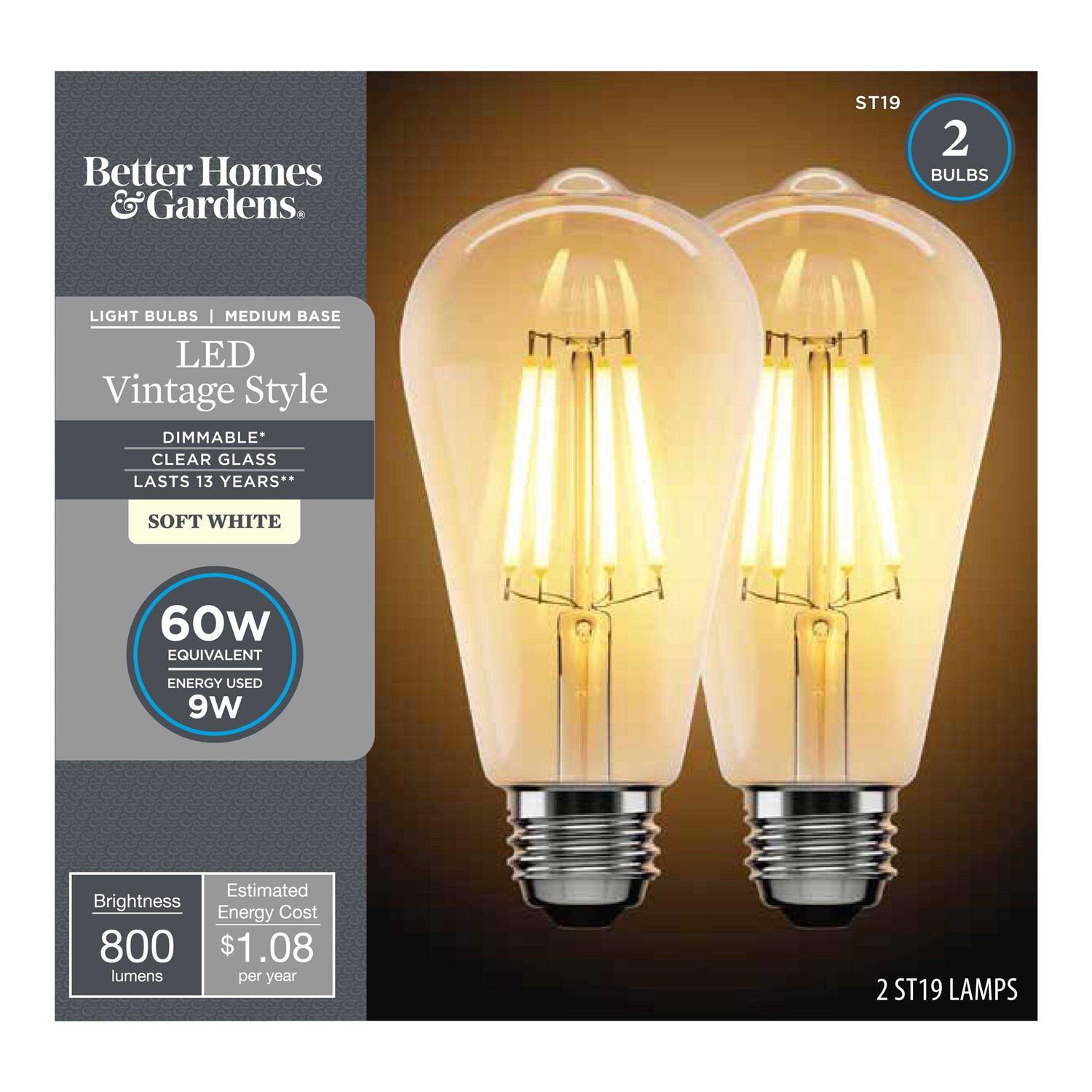 Better Homes & Gardens LED Vintage Light Bulb St19