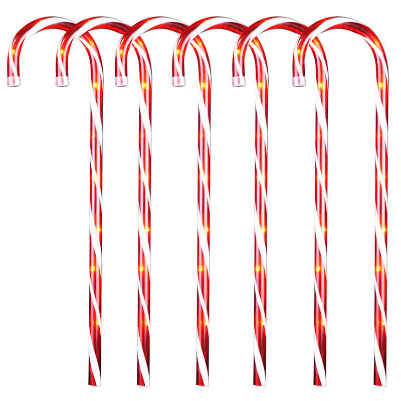 At Home 6-Count Pre-Lit Candy Canes With 54 Lights