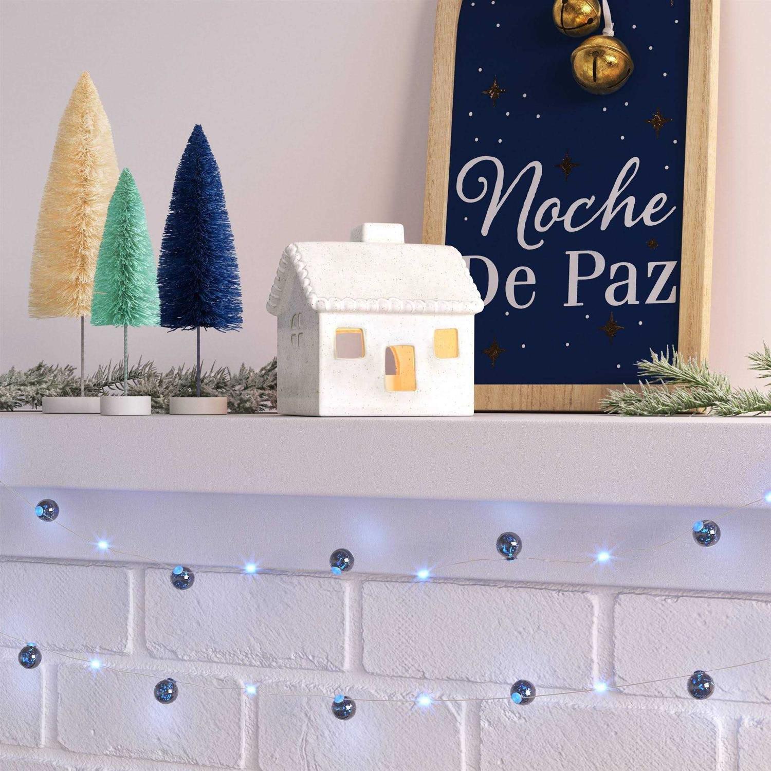 Wondershop 30ct Battery Operated LED Christmas Dewdrop String Lights White Wire