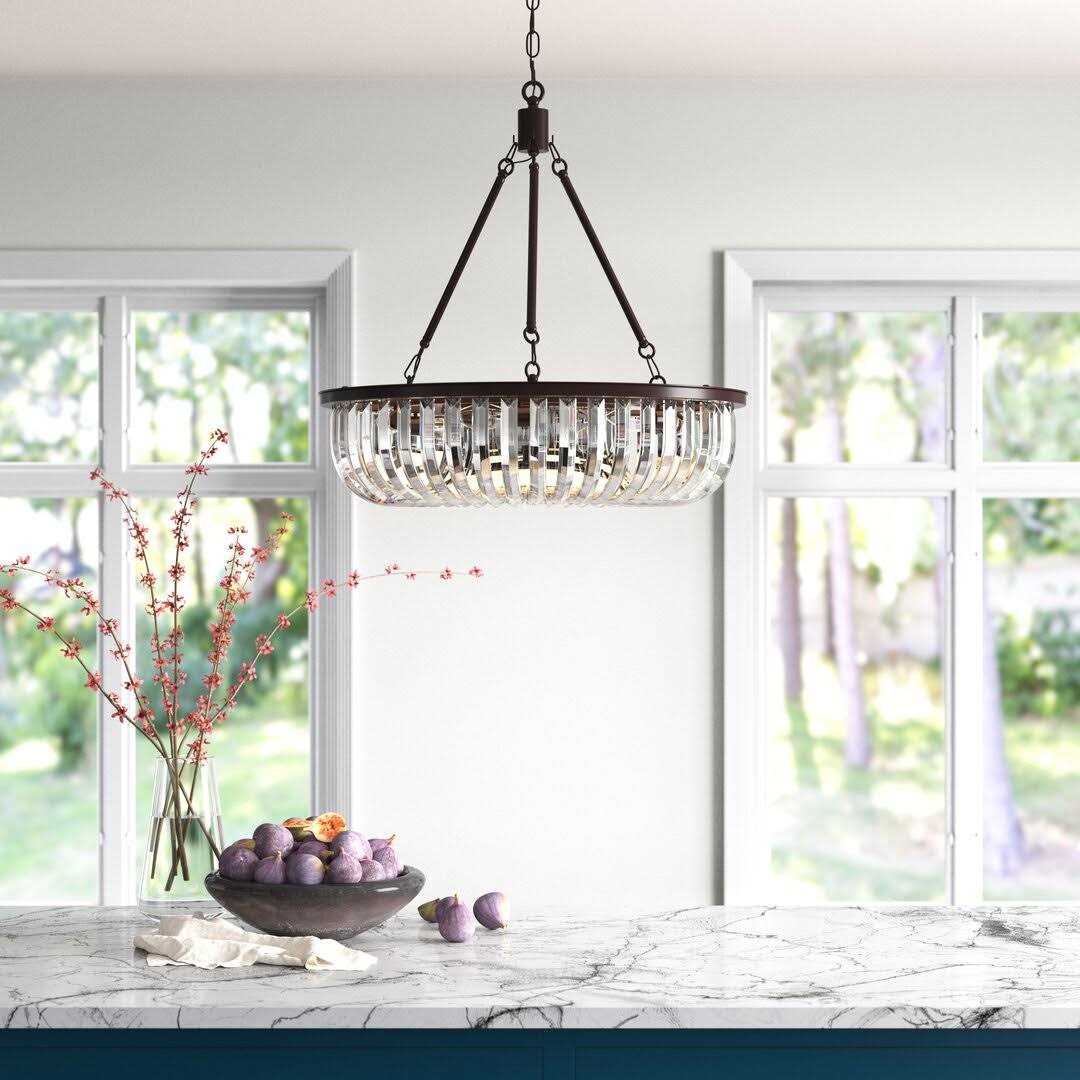 6-Light Dimmable Crystal Chandelier Mercer41