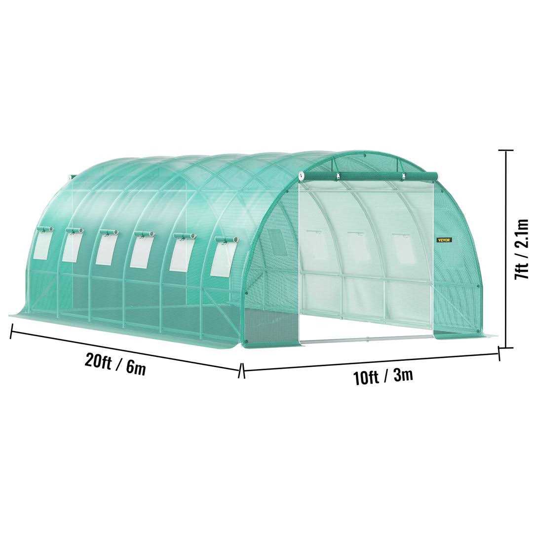 VEVOR Walk-in Tunnel Greenhouse 20 x 10 x 7 ft Portable Plant Hot House w/Zippered Door