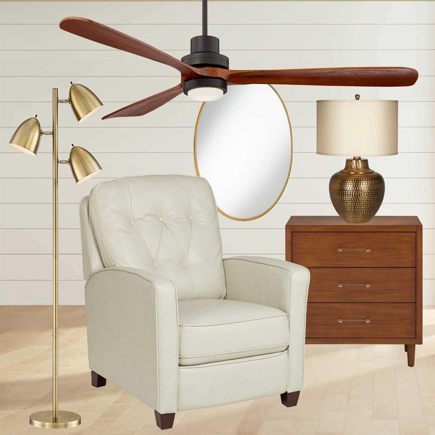 360 Lighting Aaron Aged Brass 3-Light Floor Lamp