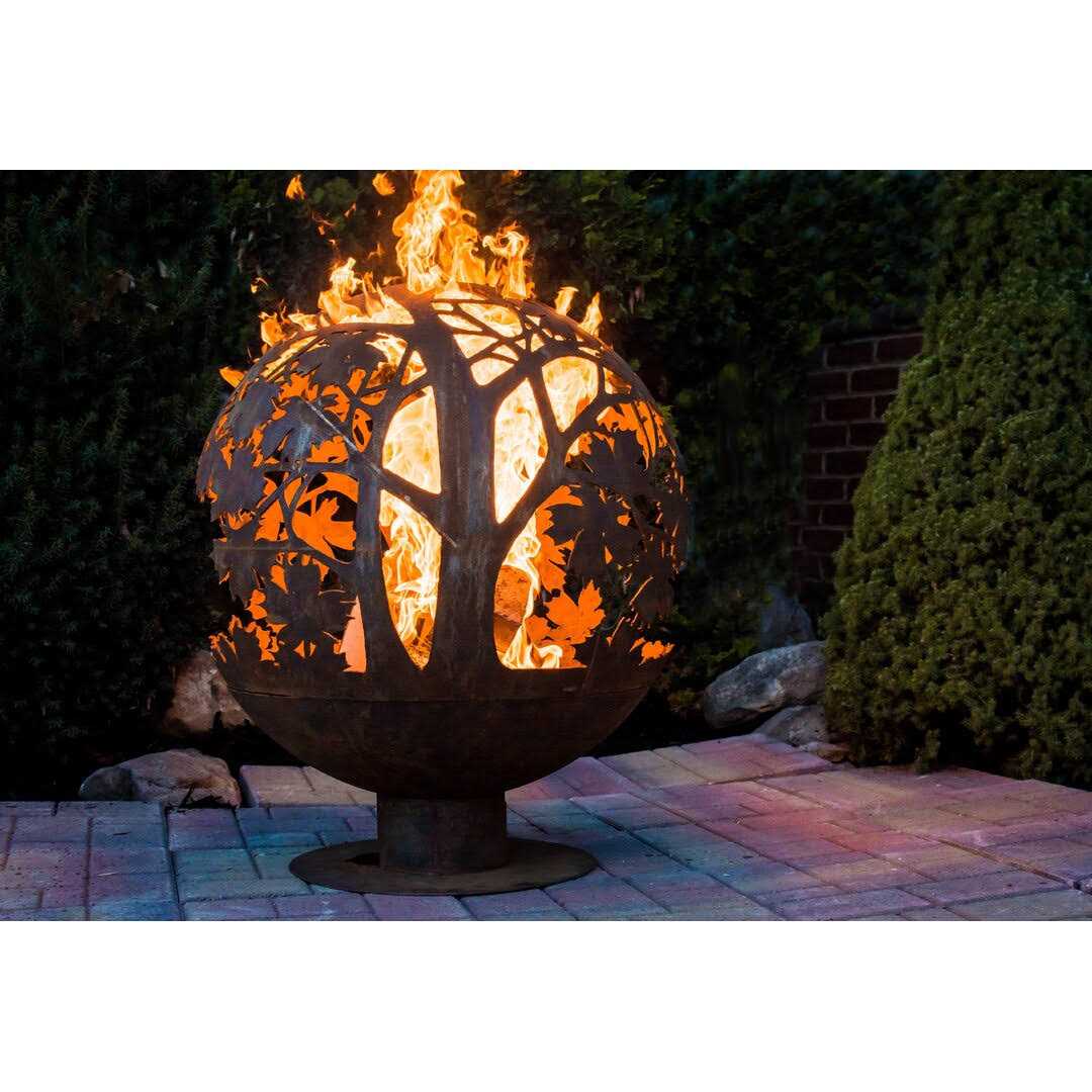 EsschertDesign Fancy Flames Sphere Leaf Outdoor Fire Pit