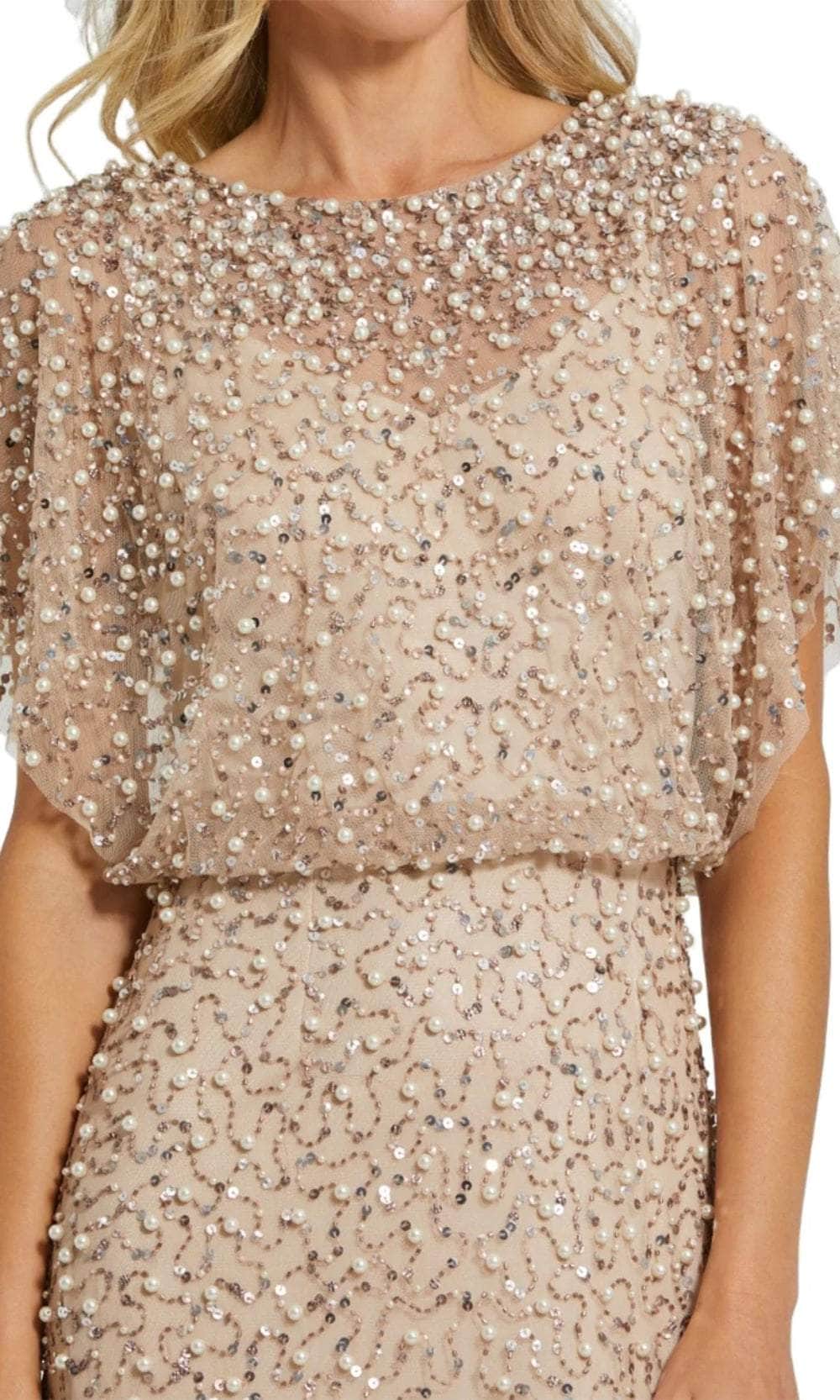 Beaded Mesh Evening Dress