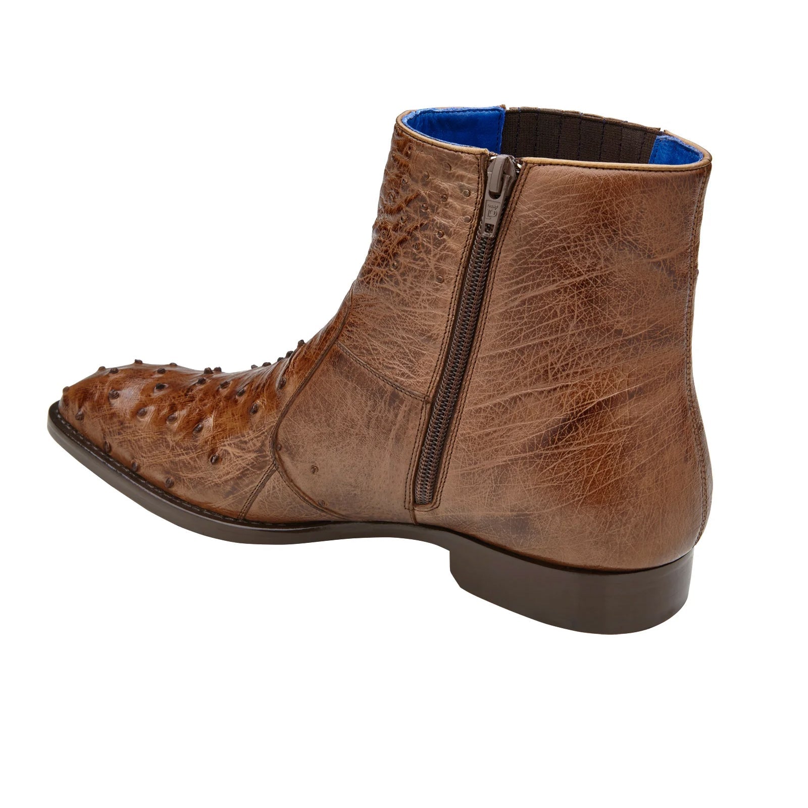 Men’s Belvedere Roger Ostrich Quill Dress Boot in Brown