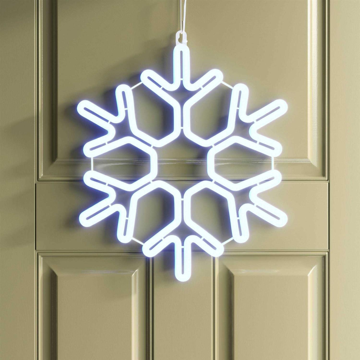 Wondershop 15.5″ Neon Style Snowflake Christmas Novelty Silhouette Light Cool White