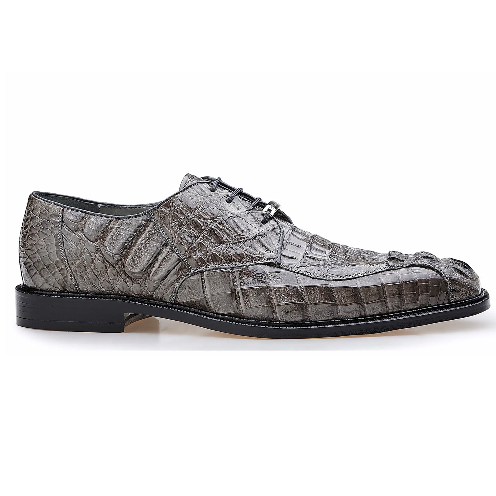 Men’s Belvedere Chapo Hornback Caiman Crocodile Dress Shoe in Grey