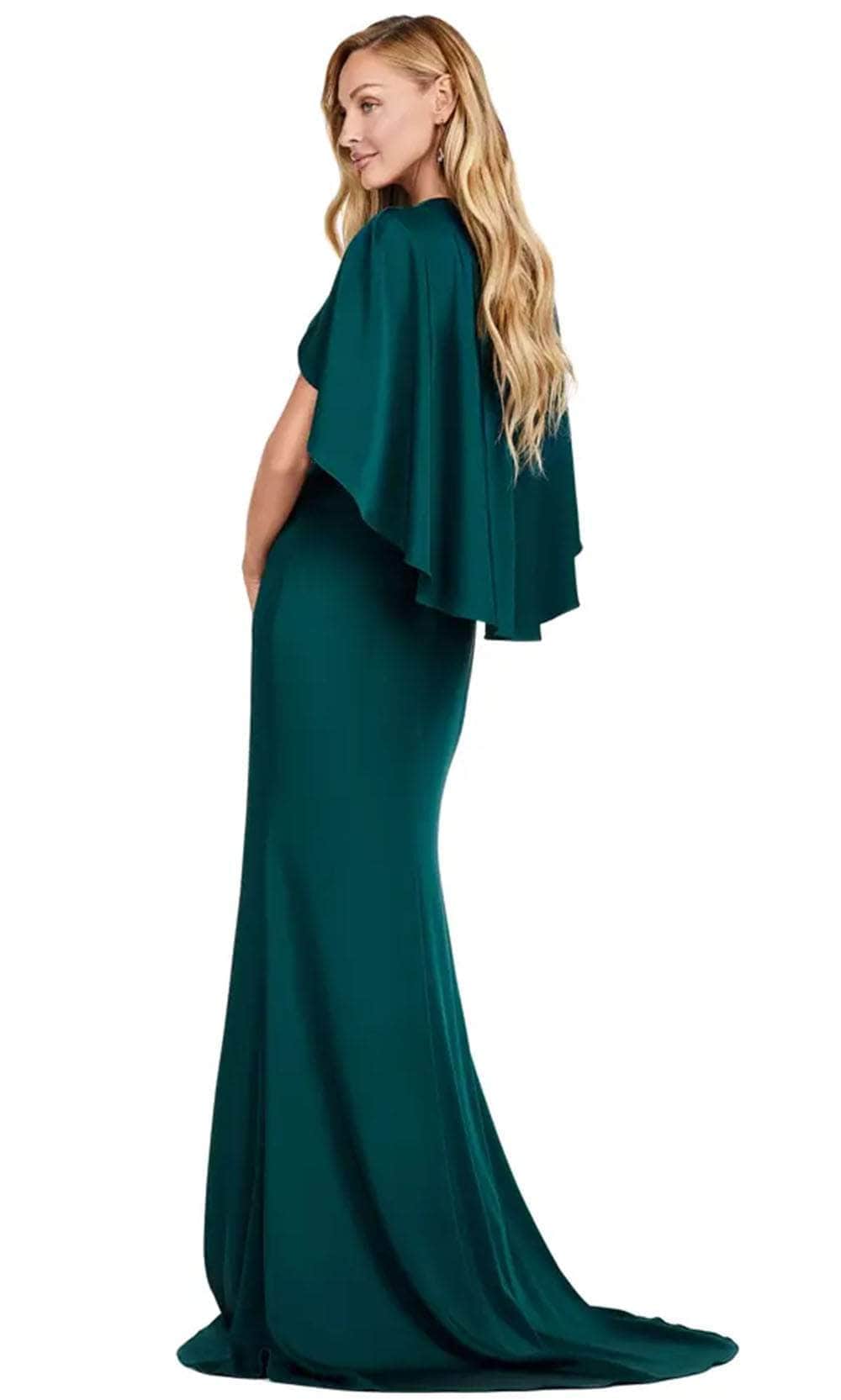 Cape V Neck Gown