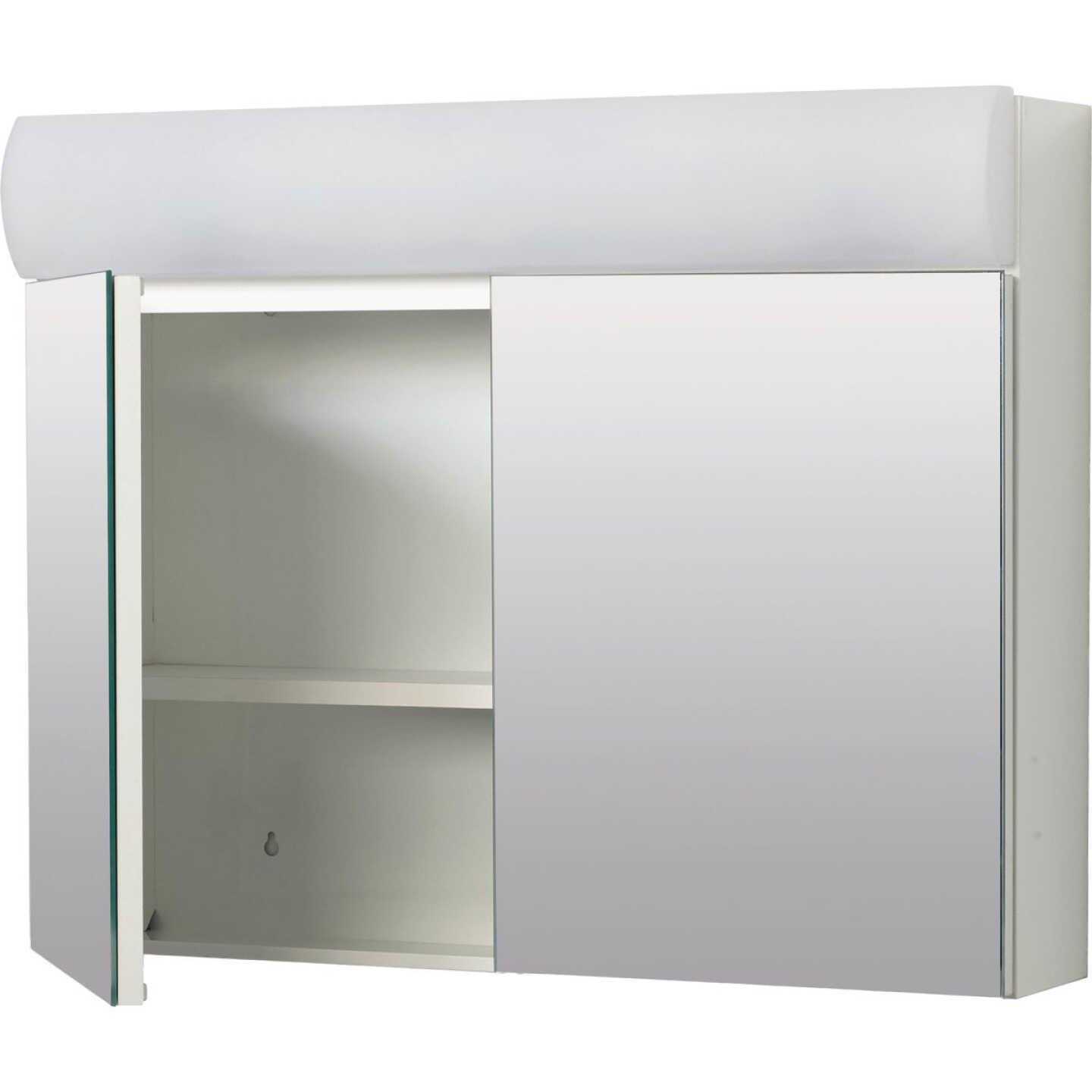 Zenith Zenna Home Frameless 23.25 in. W. x 18.63 in. H. x 5.88 in. D. Bi-View Surface Mounted Lighted Medicine Cabinet