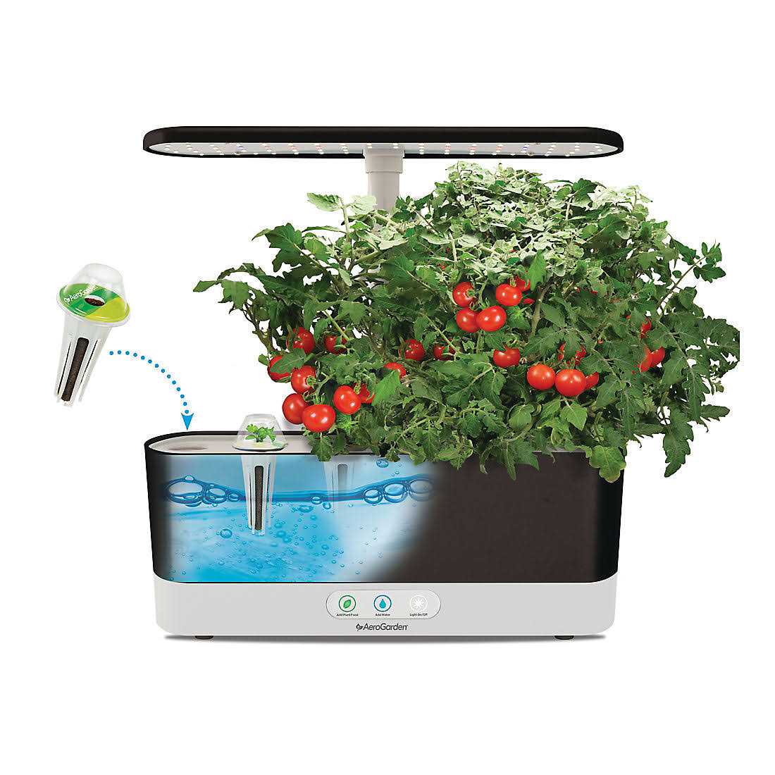 AeroGarden Harvest Slim Holiday Bundle with Red Heirloom Cherry Tomato Seed Pod Kit and Recipe Booklet