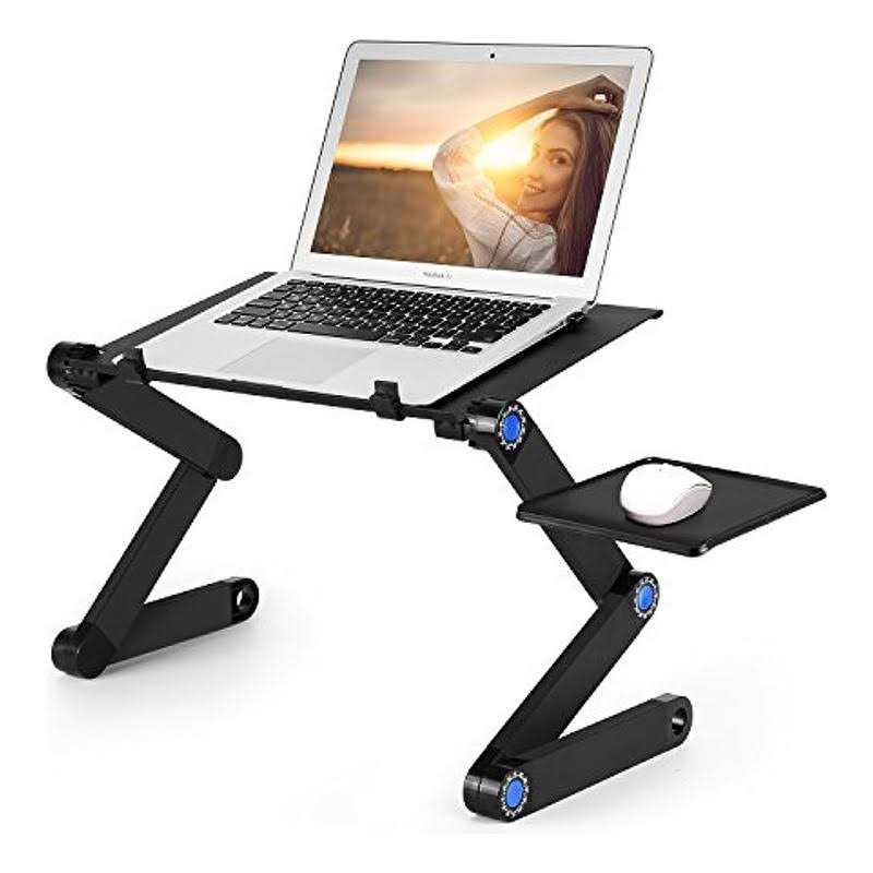 Laptop Table, Adjustable Laptop Bed Table, Laptop Computer Stand, Portable Laptop Workstation Notebook Stand Reading Holder with 2 CPU Cooling Fans