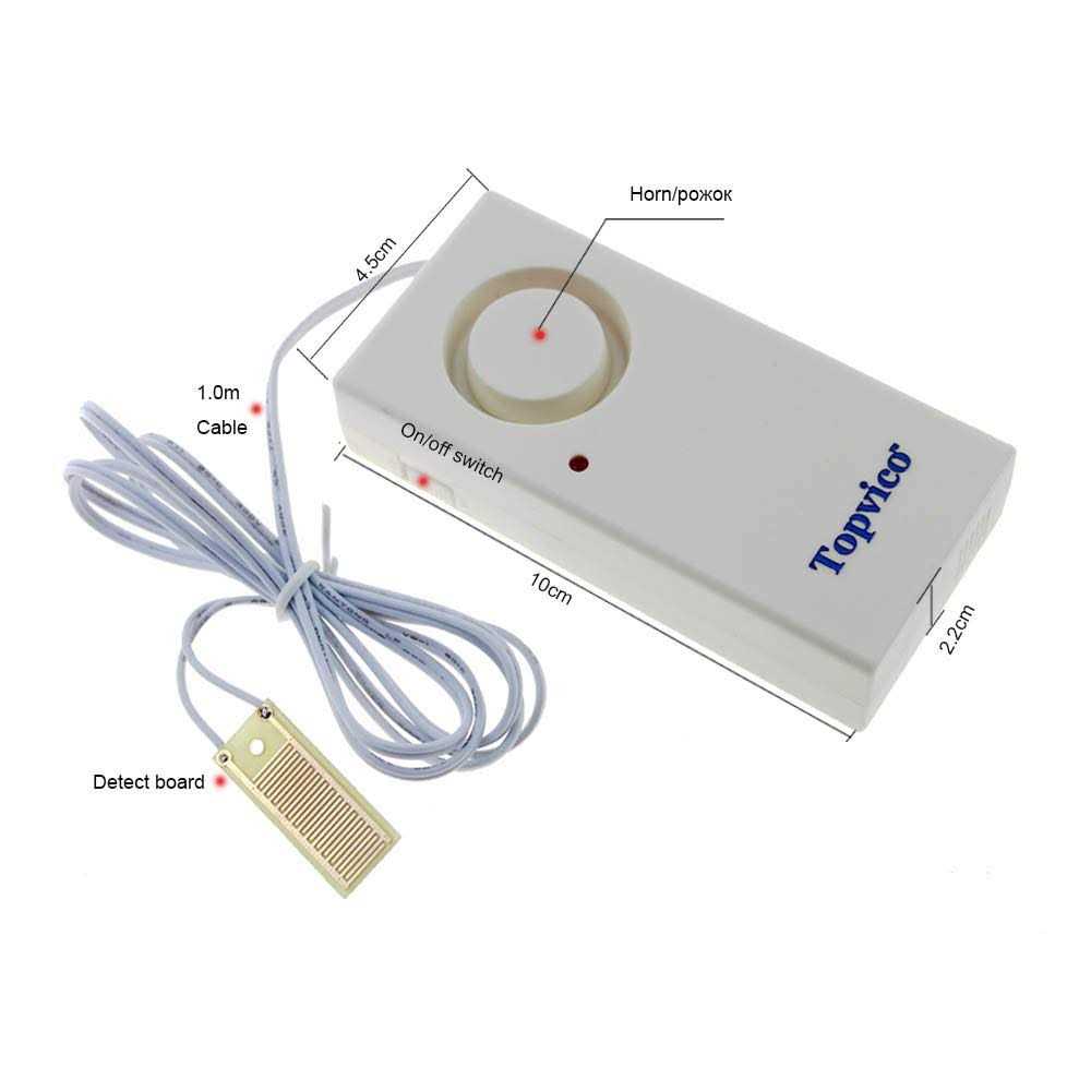 Topvico Water Leak Sensor Detector Flood Alarm 120dB Work Alone Battery Operated 3 Packs