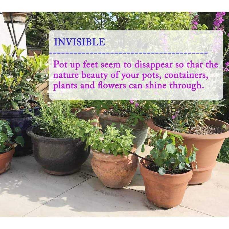 UFelice 24 Pack Invisible Pot Feet with Enhanced Non-Slip Surface Grip Plant Pots and Flowers