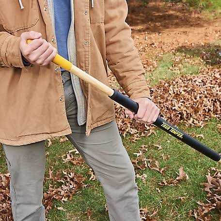 True Temper 48 in. Hardwood/Steel Handle Leaf Rake with 30 in. W Clog-Free Tines for Leaves, Grass, Twigs, Pine Needles and More