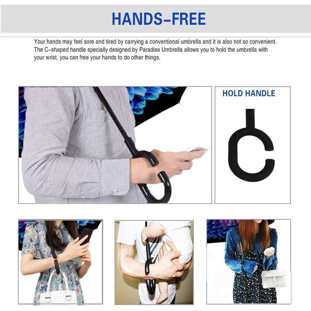 Siepasa Spar. Saa Double Layer Inverted Umbrella with C-Shaped Handle