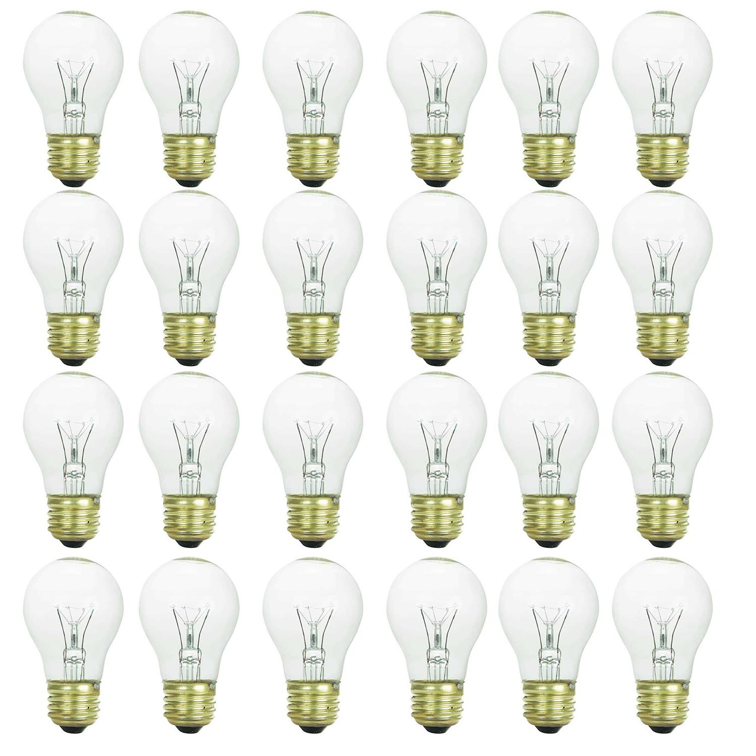 12pk Sunlite 60w A15 130v Medium Base Clear Appliance Light Bulb