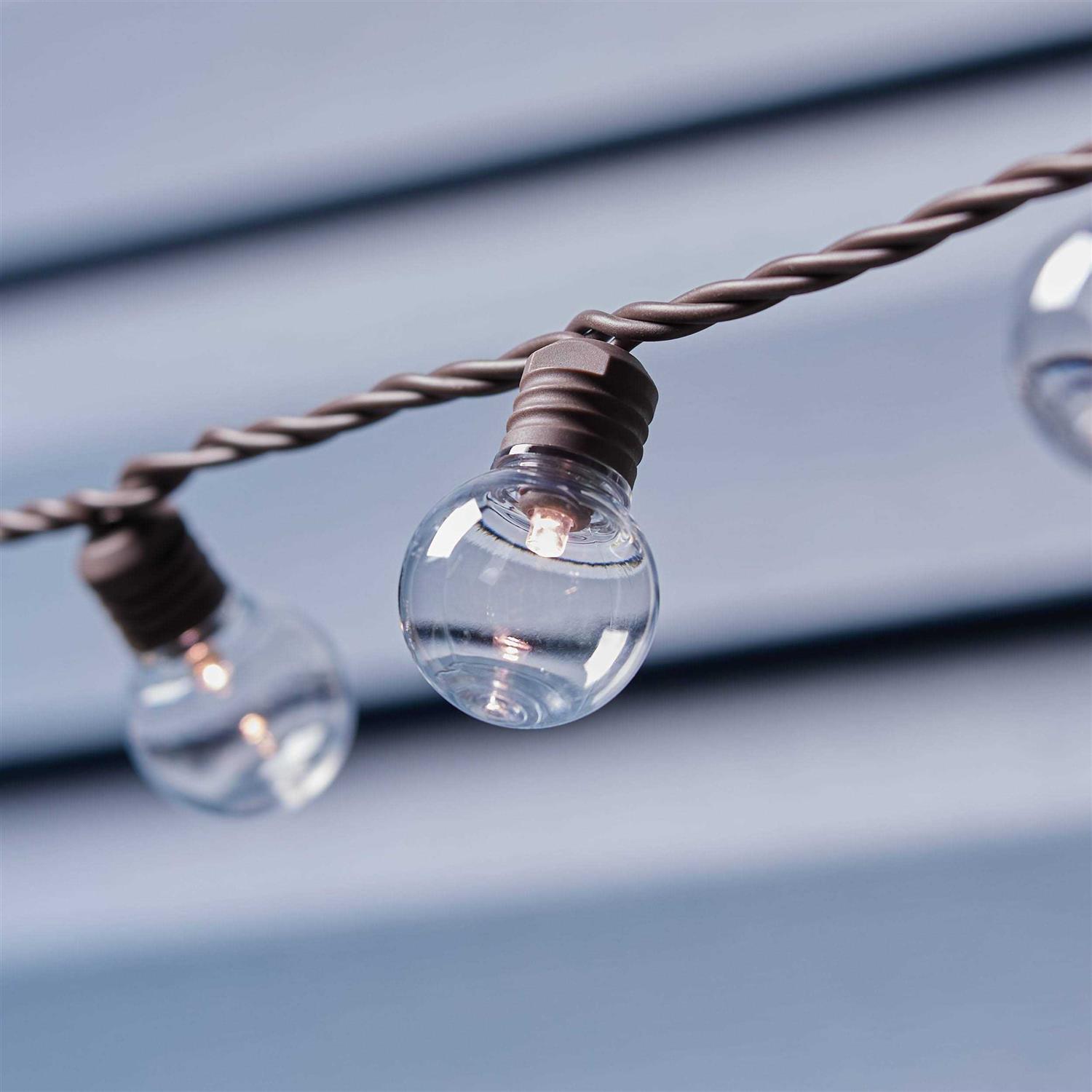 allen + roth 100-Light Plug-In White LED String Lights In Brown SLL100BR