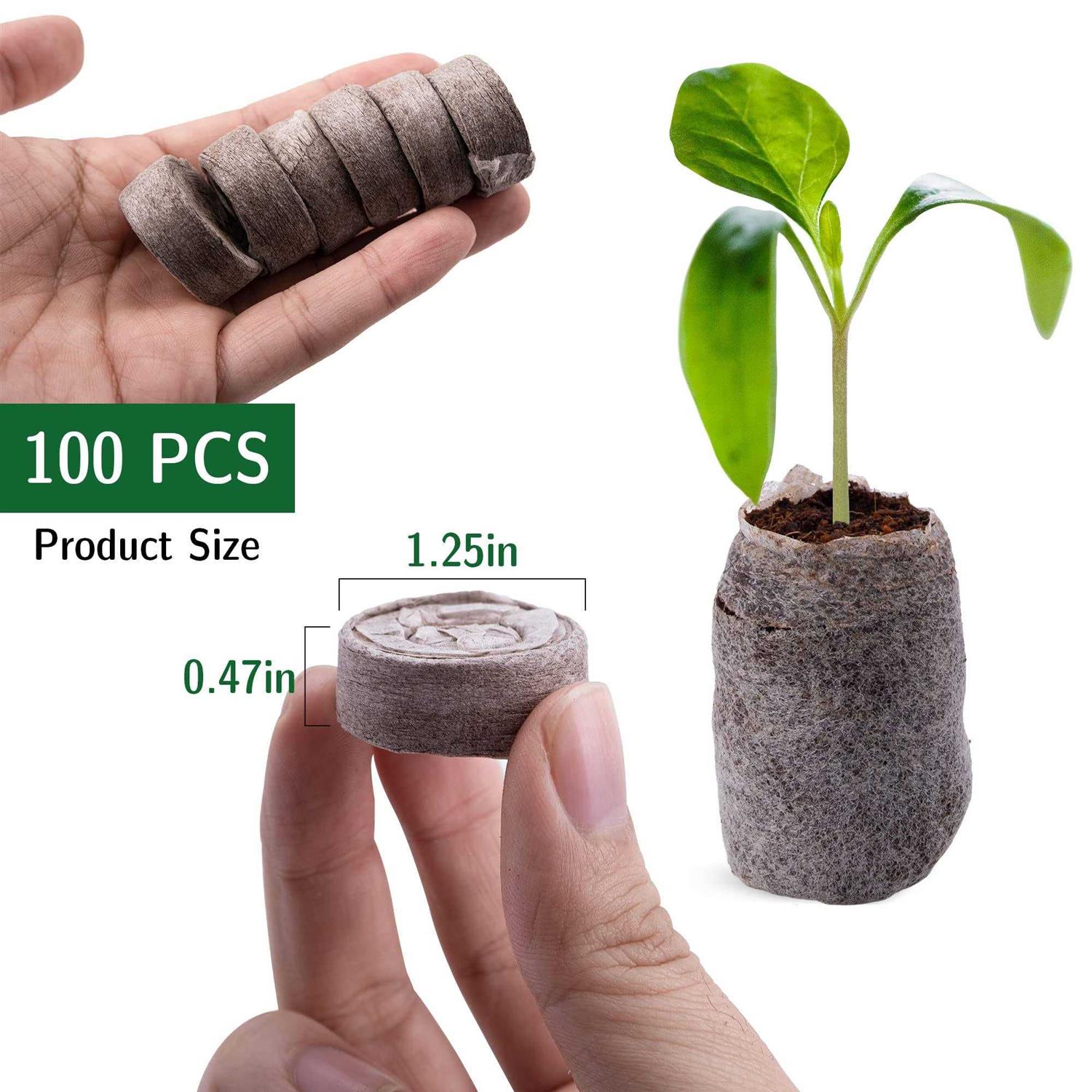 100 Pcs peat pellets Plant Starter,30MM Plant Starting Plugs,Fiber Soil Direct Plant Seeding Starters peat pellets for seedlings
