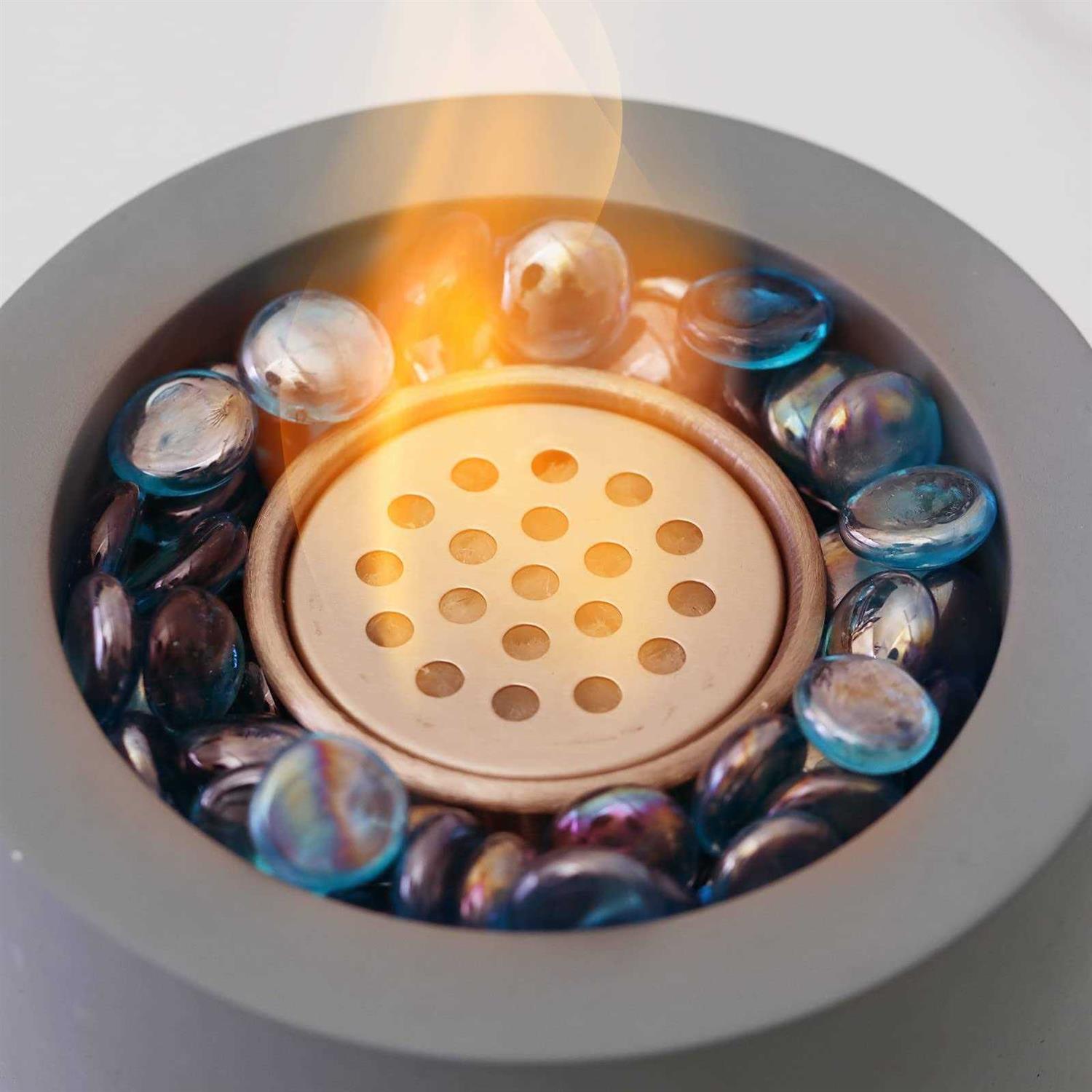 Turbro Cement Tabletop Fire Pit for Outdoor