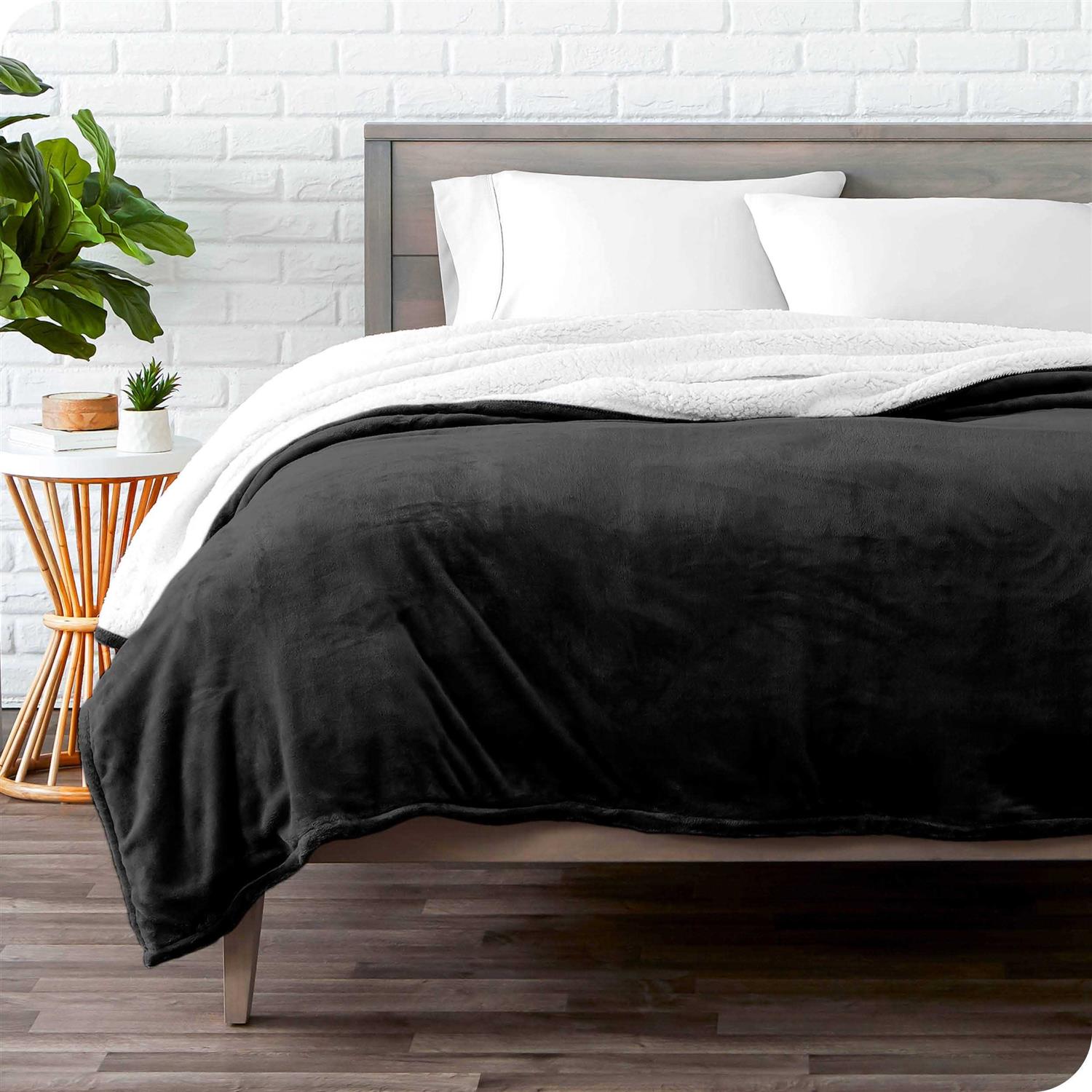 Bare Home Sherpa Fleece Blanket Plush Bed Blanket