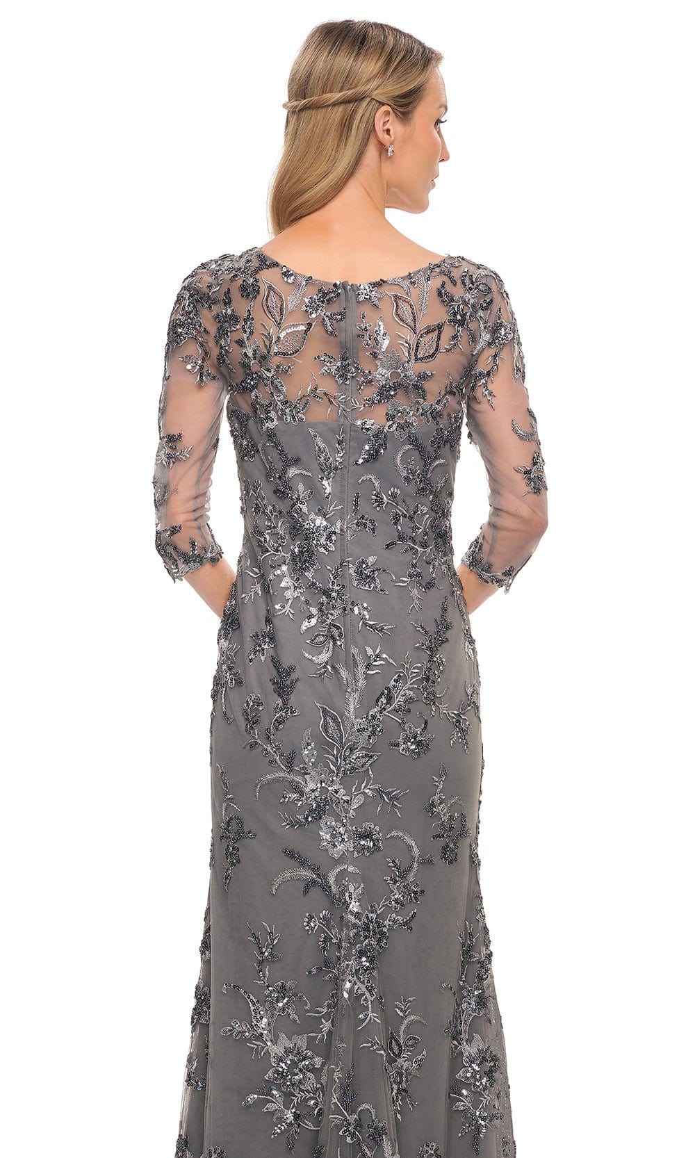 Embroidered Sheer Mother of the Groom Sheath Dress