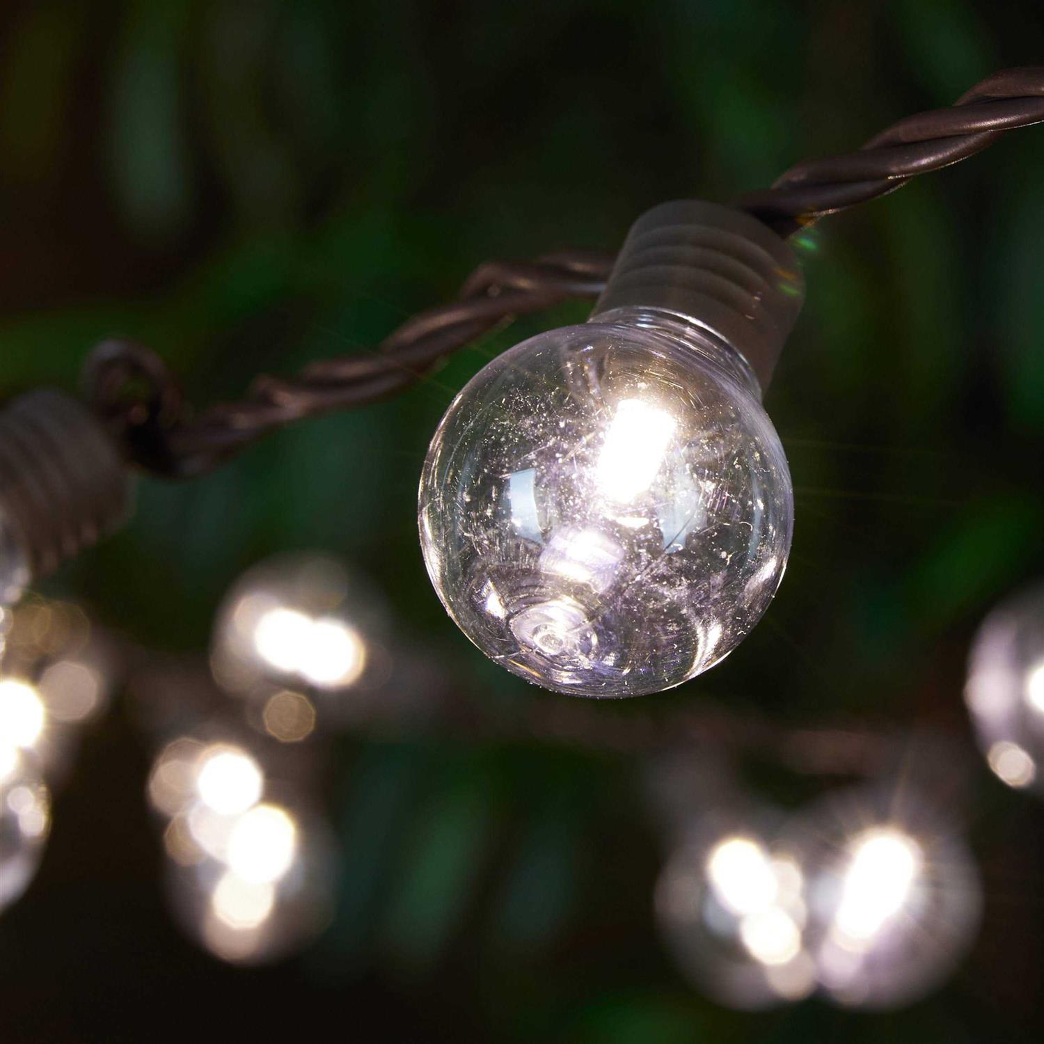 allen + roth 100-Light Plug-In White LED String Lights In Brown SLL100BR