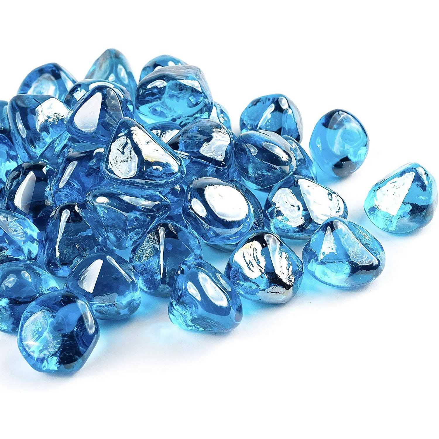 Chilli Cosmos Fire Glass Diamond 1 Inch Fire Pit Glass Rocks for Propane or Gas Fire Pit